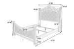 Formal Traditional Antique Silver 1pc Queen Size Bed Tufted Faux Leather Headboard Footboard Bedframe
