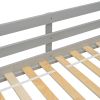 Twin High Loft Bed with Ladder landing Platform, Ladders, Guardrails,Grey