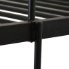 Iron Bed Bunk Bed with Ladder for Kids Twin Size Black