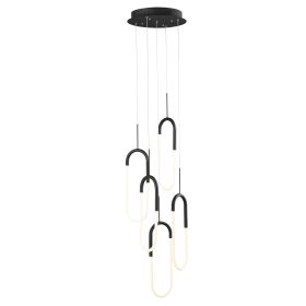 LED Five Clips Chandelier (Option: Matte Black)