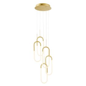 LED Five Clips Chandelier (Option: Sandy Gold)