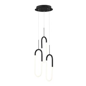 LED Three Clips Chandelier (Option: Matte Black)