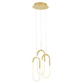 LED Three Clips Chandelier (Option: Sandy Gold)